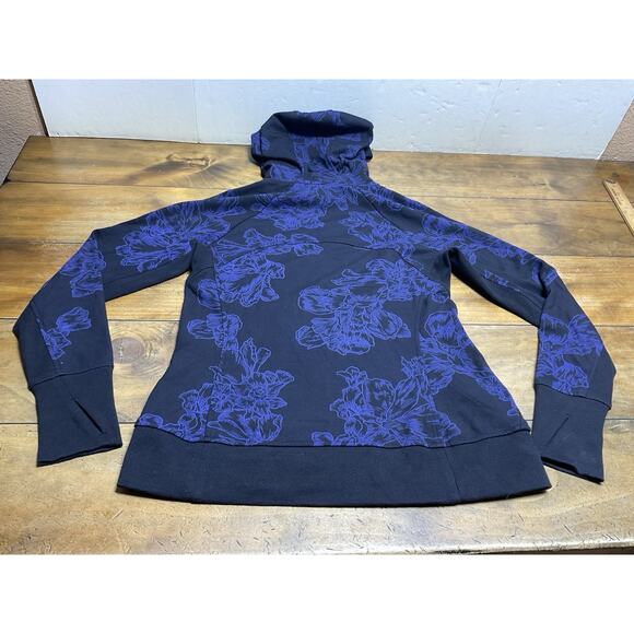 Athleta Triumph Activewear Hooded Sweatshirt Hoodie Zipper Purple/Black Size M - Picture 14 of 15